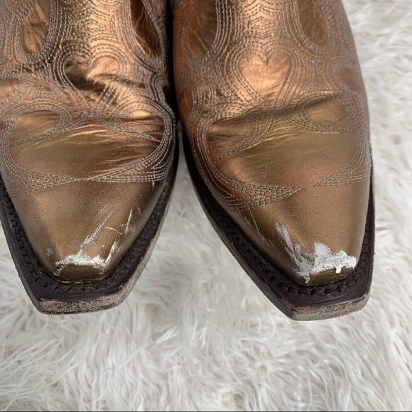 Lane Silver Gold Cowboy Boots Women’s Size 7.5 - Picture 3 of 12